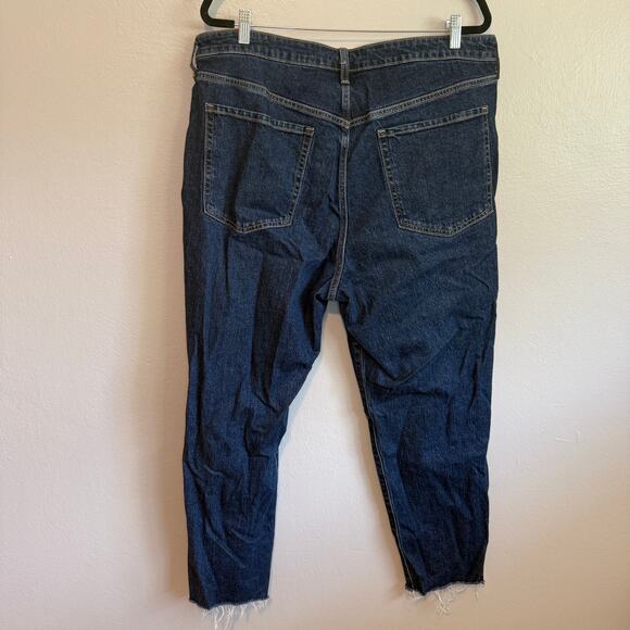 Old Navy Womens OG Straight Leg High Rise Button Fly Raw Hem Jeans Plus Size 18 - Picture 4 of 6